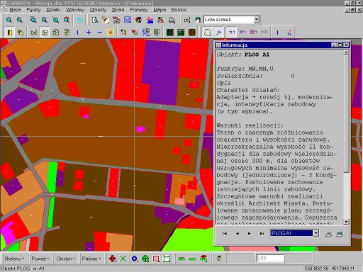 Hachure of spatial development plan with description
